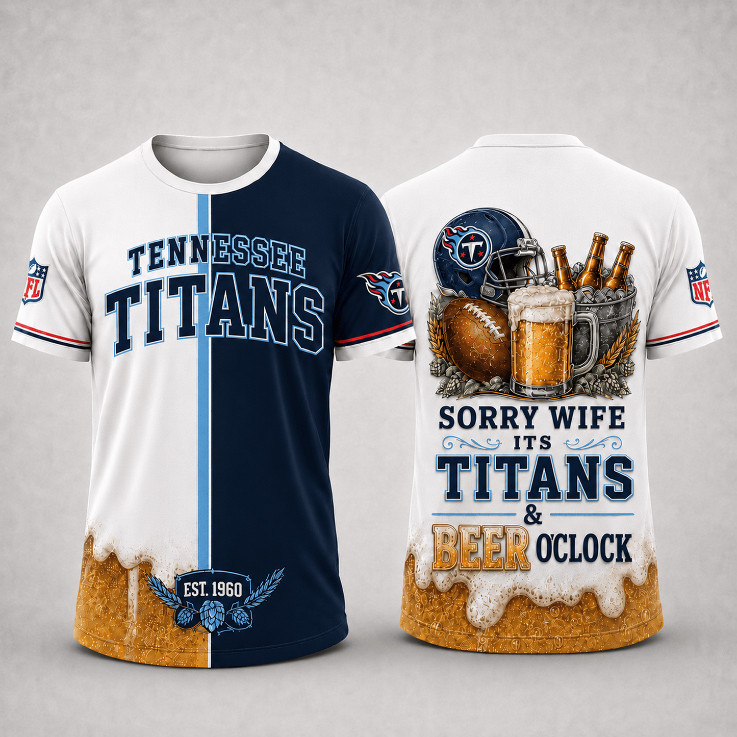 Premium NFL x TEN Sorry Wife It's Match Day And Beer Time Funny Sports Fan 3D Shirt 290626