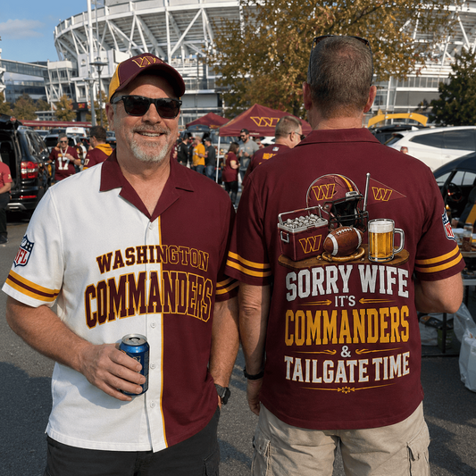 Premium NFL x WAS Funny Football Fan Hawaiian Shirt Sorry Wife It's Tailgate Time Button 300626