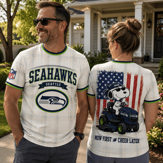 SEA x NFL Premium Funny Football Snoopy 3D T-Shirt 0207