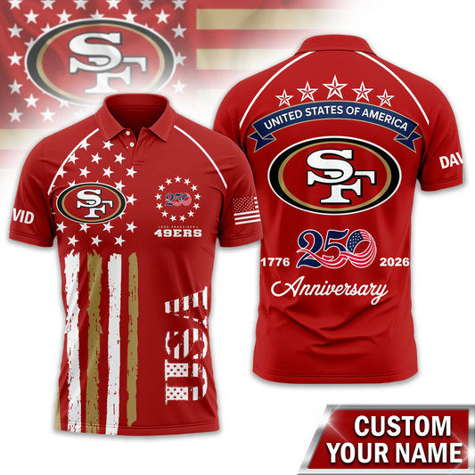 SF49 Premium NFL American Semiquincentennial Polo Shirt 010726