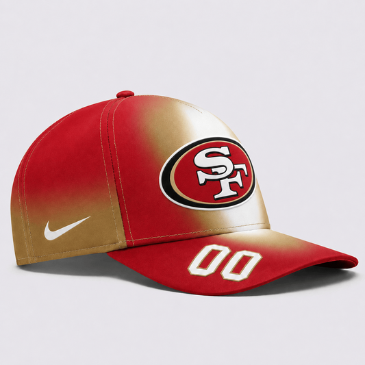 SF49 Premium NFL Custom Name Number Athletic Cap
