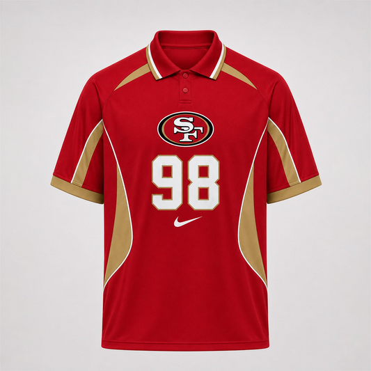 SF49 Premium NFL Custom Number Sports Style Polo Shirt