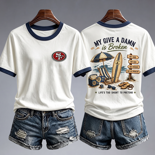 SF49 x NFL My Give A Damn Is Broken Shirt