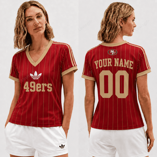 SF49 x NFL Premium Women V-neck Shirt Personalized Gift For Fan