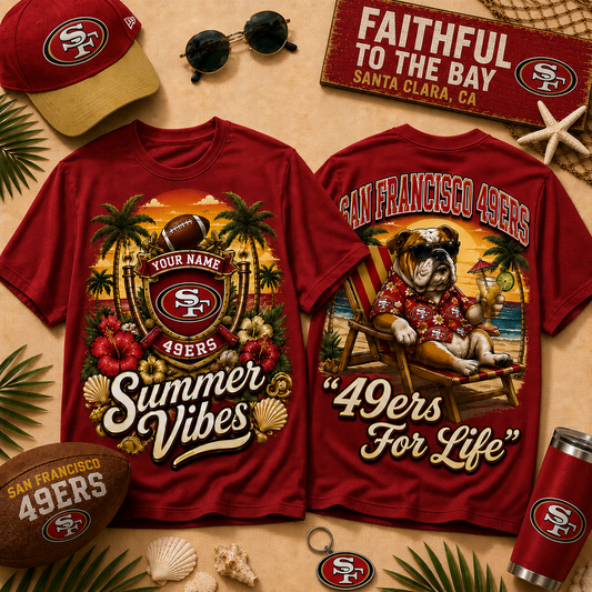 SF49 x NFL Summer Tshirt Funny Dog Custom Any Name Gifts
