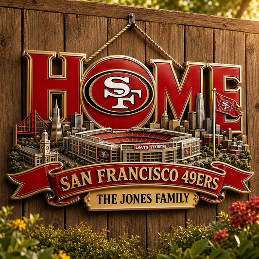 SF49 x NFL Team Home Metal Sign Custom Any Name Gifts For Home Decor