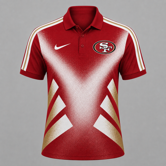 SF49 x Premium NFL Sports Fan Geometric Pattern Polo Shirt