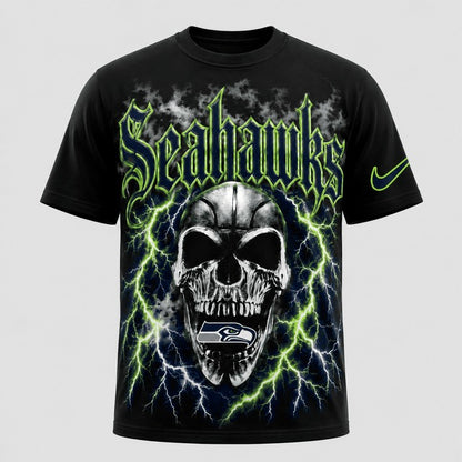 SS Premium NFL Premium Skull Lightning Graphic T-Shirt