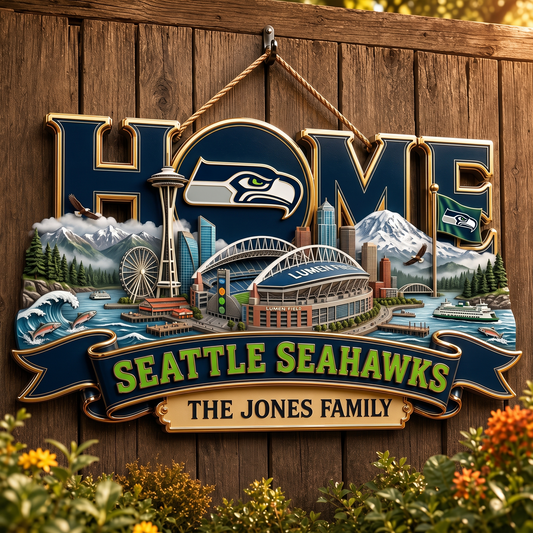 SS x NFL Team Home Metal Sign Custom Any Name Gifts For Home Decor
