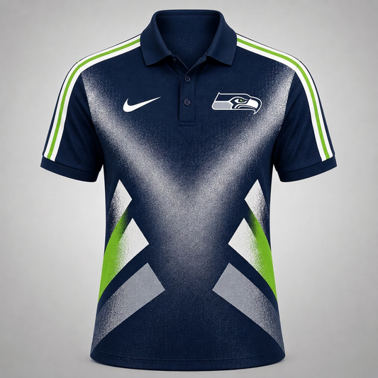 SS x Premium NFL Sports Fan Geometric Pattern Polo Shirt