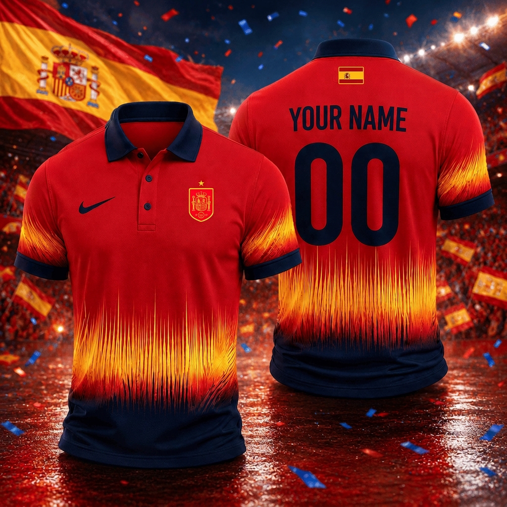 Spain National Football Team 2026 World Cup Champions Polo Shirt