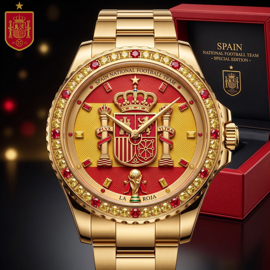 Spain National Football Team 2026 World Cup Champions Stainless Steel Watch