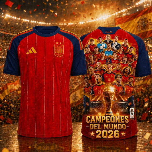 Spain National Football Team 2026 World Cup Champions V11 Shirt
