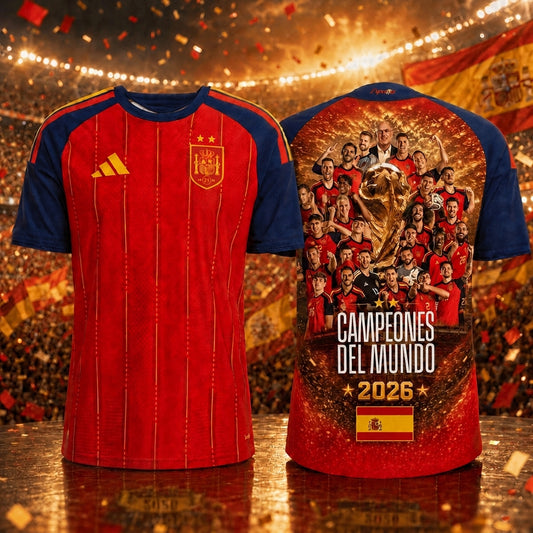 Spain National Football Team 2026 World Cup Champions V12 Shirt