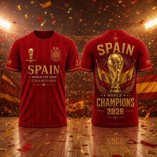 Spain National Football Team 2026 World Cup Champions V13 Shirt