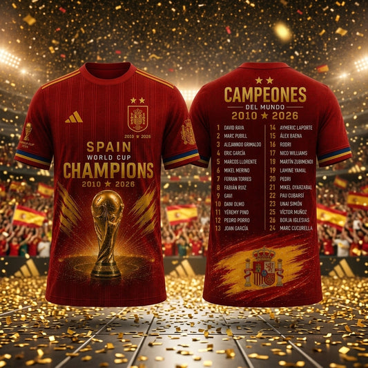Spain National Football Team 2026 World Cup Champions V14 Shirt