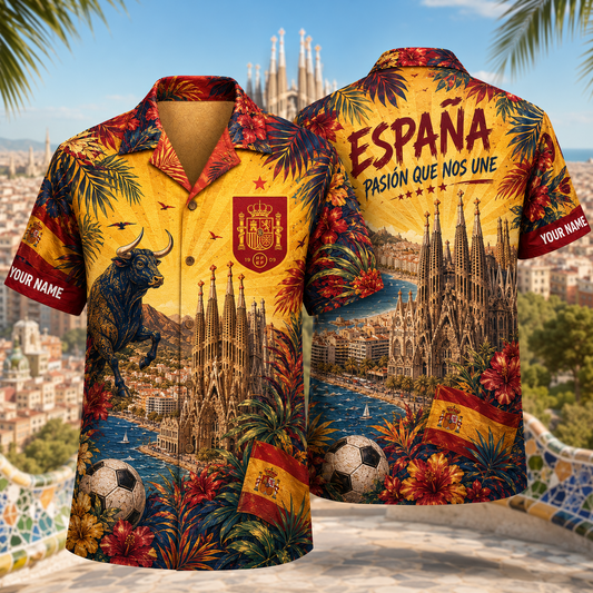 Spain National Football Team 2026 World Cup Champions V3 Hawaiian Shirt