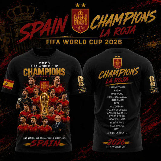 Spain National Football Team 2026 World Cup Champions V9 Shirt