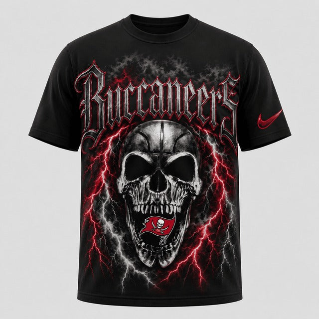 TBB Premium NFL Premium Skull Lightning Graphic T-Shirt