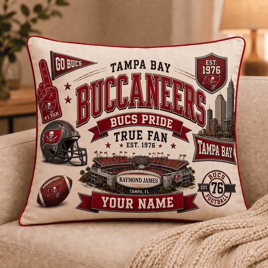 TBB x NFL Premium Vintage Pillow Case Personalized Gift For True Fan