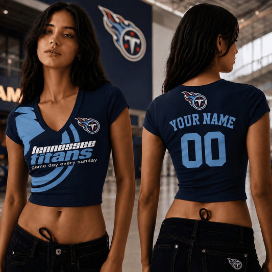 TT x NFL Premium Women V-neck Croptop Personalized Gift For Fan