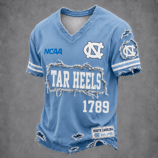 UNC x NCAA LUXURY V-Neck T-Shirt 0506 DatND DVT