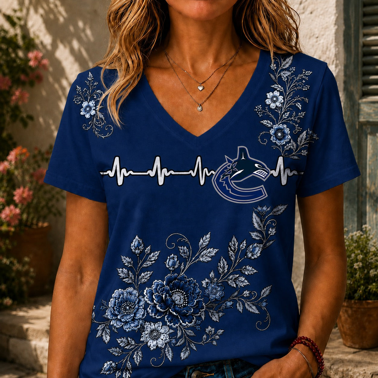 VC x NHL Luxury Women V-Neck Shirt