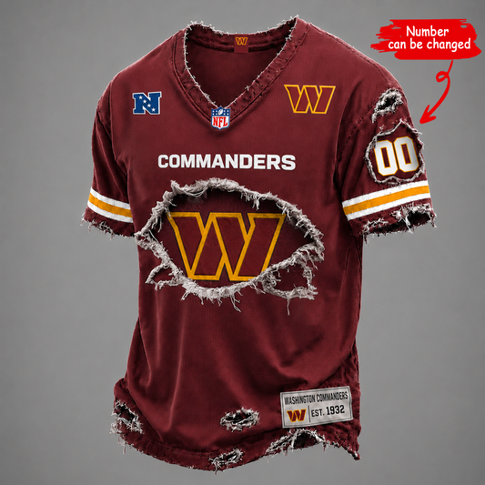 WAS x NFL LUXURY V-Neck T-Shirt V2 1506