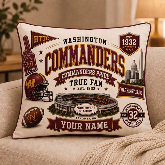 WC x NFL Premium Vintage Pillow Case Personalized Gift For True Fan